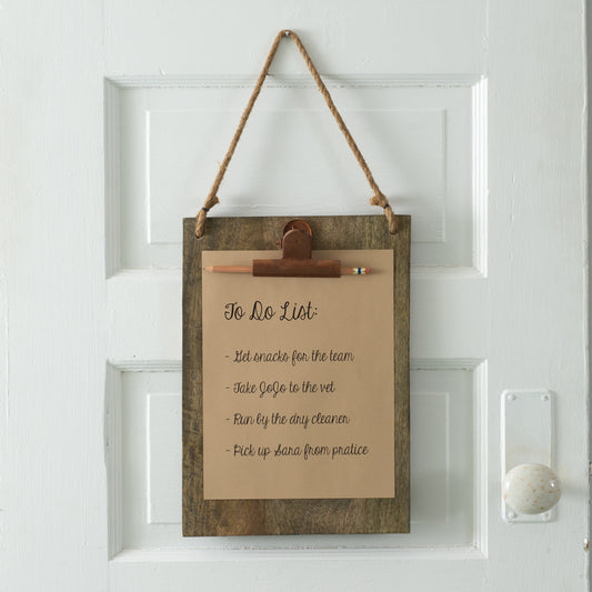 Wooden Hanging Clipboard