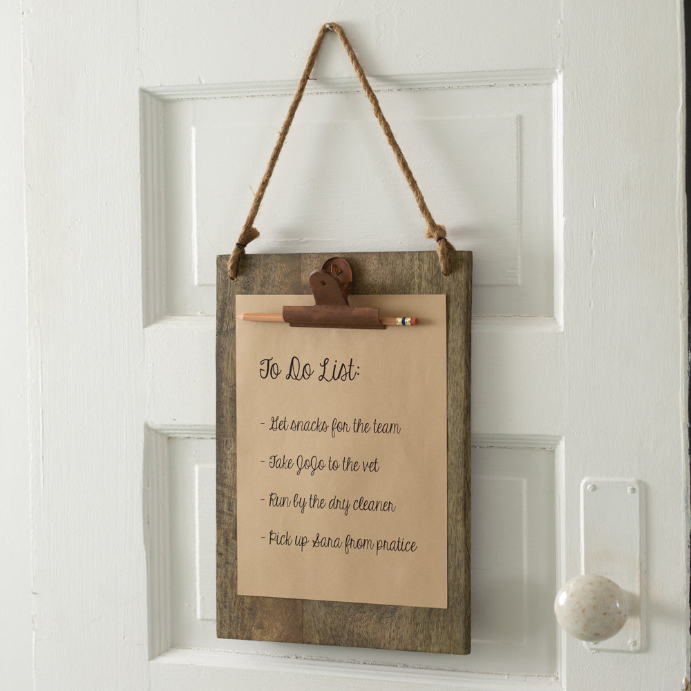 Wooden Hanging Clipboard